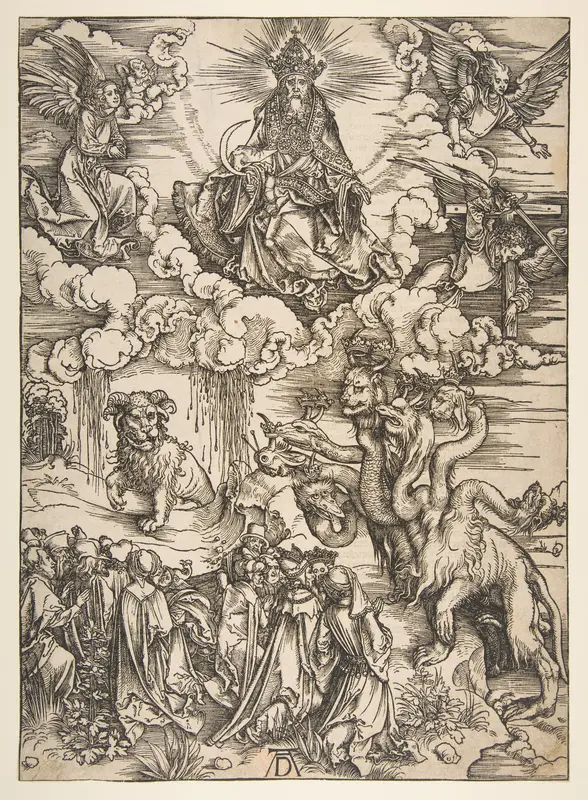 The Beast with Seven Heads and the Beast with Lamb's Horns Wall Art by Albrecht Dürer - High-Resolution Digital Print