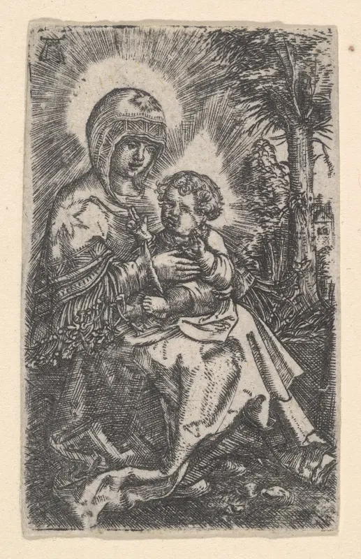 "The Beautiful Virgin of Regensburg" Seated in a Landscape Wall Art by Albrecht Altdorfer - High-Resolution Digital Print