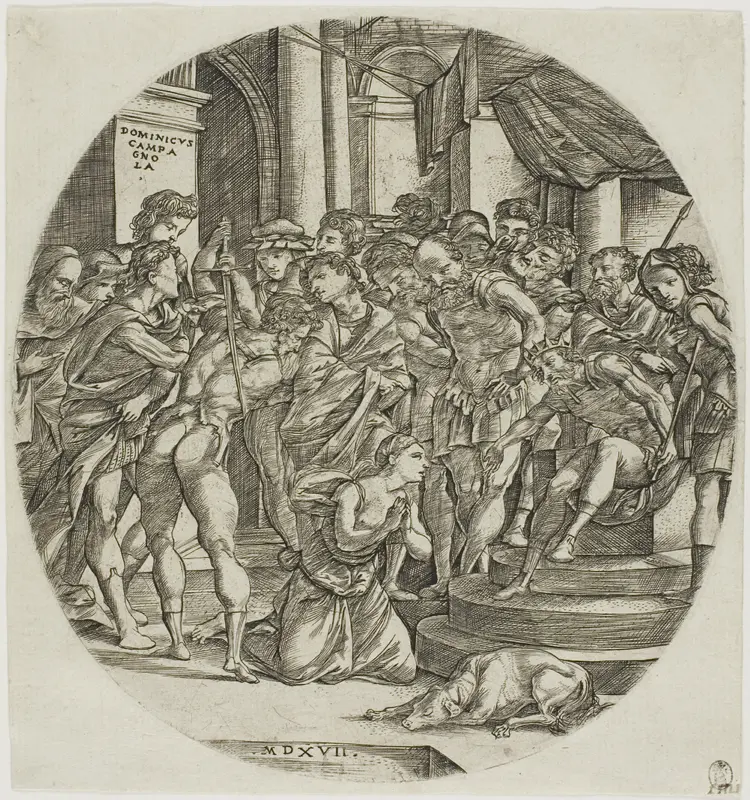 The Beheading of Saint Catherine Wall Art by Domenico Campagnola - High-Resolution Digital Print