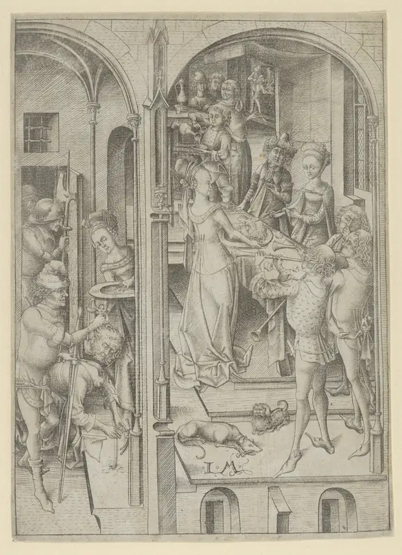 The Beheading of St. John the Baptist Wall Art by Israhel van Meckenem - High-Resolution Digital Print