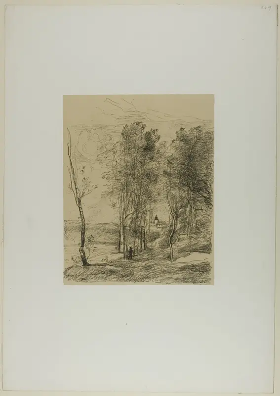 The Bell Tower of St. Nicolas-lez-Arras Wall Art by Jean Baptiste Camille Corot - High-Resolution Digital Print