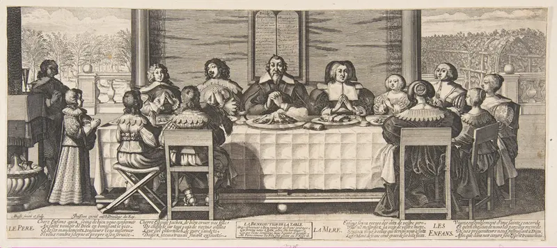 The Benediction at Table Wall Art by Abraham Bosse - High-Resolution Digital Print