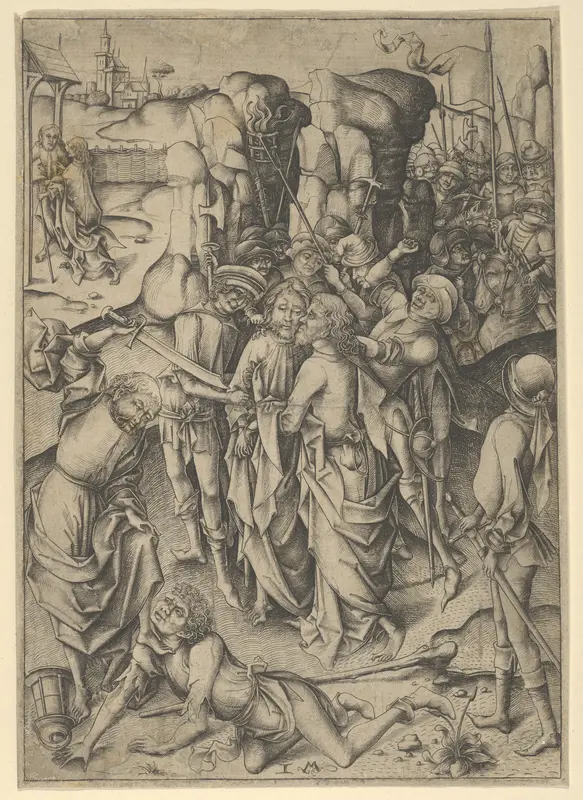 The Betrayal and Capture of Christ Wall Art by Israhel van Meckenem - High-Resolution Digital Print