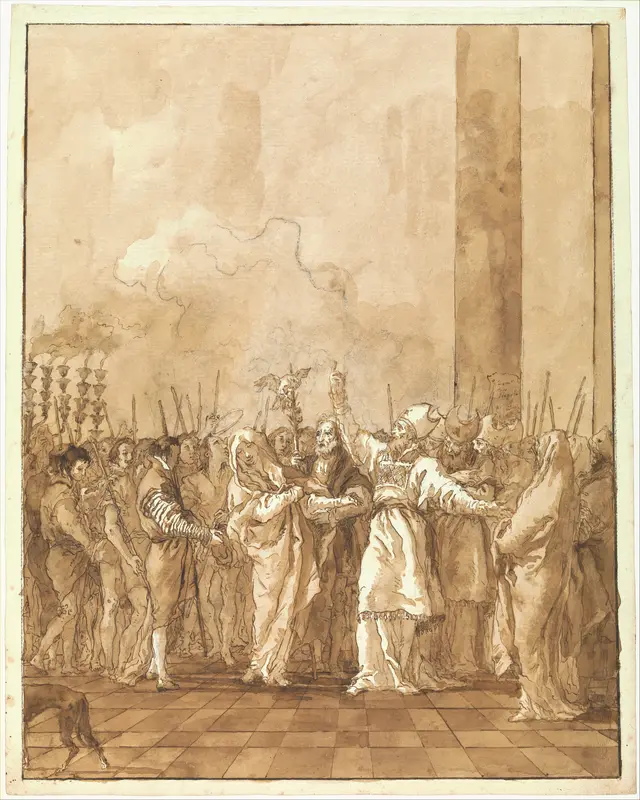 The Betrothal of the Virgin Wall Art by Giovanni Domenico Tiepolo - High-Resolution Digital Print