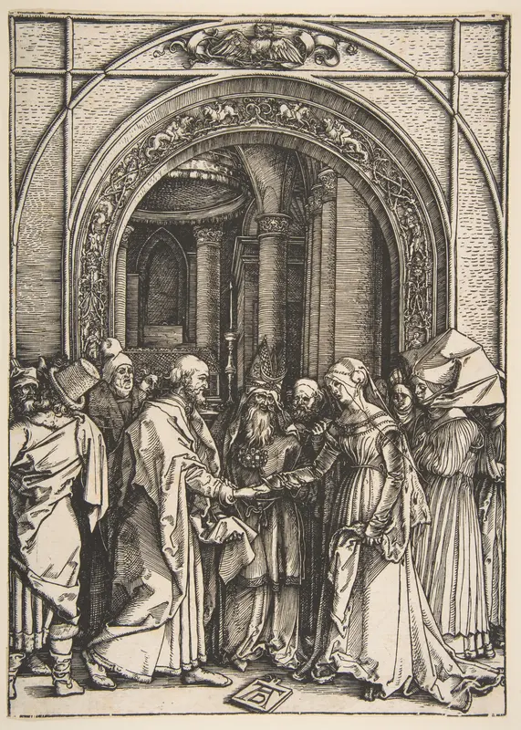 The Betrothal of the Virgin, from "The Life of the Virgin" Wall Art by Albrecht Dürer - High-Resolution Digital Print