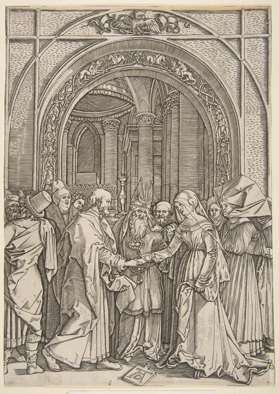 The Betrothal of the Virgin, from "The Life of the Virgin" (copy) Wall Art by Albrecht Dürer - High-Resolution Digital Print