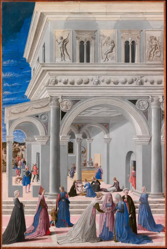 The Birth of the Virgin Wall Art by Fra Carnevale (Bartolomeo di Giovanni Corradini) - High-Resolution Digital Print