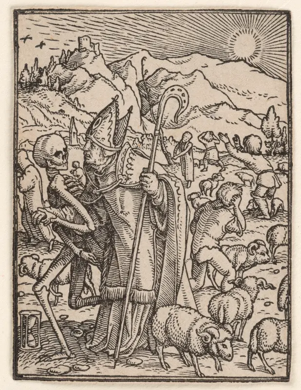 The Bishop, from "The Dance of Death" Wall Art by Hans Holbein the Younger - High-Resolution Digital Print