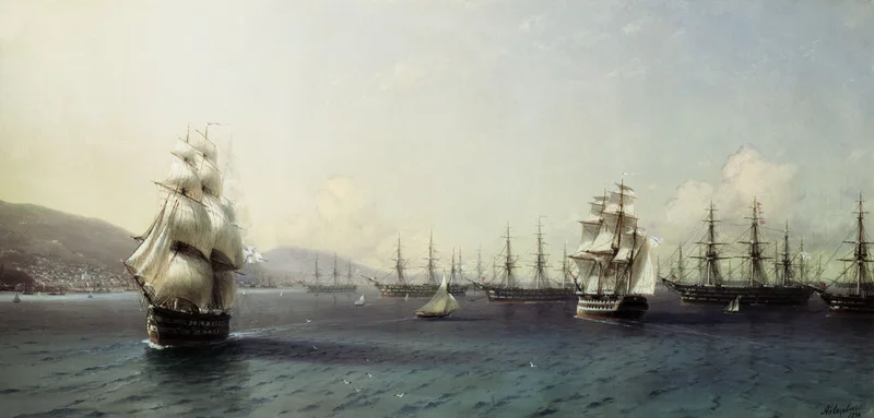 The Black Sea Fleet in Feodosia Wall Art by Ivan Konstantinovich Aivazovsky - High-Resolution Digital Print