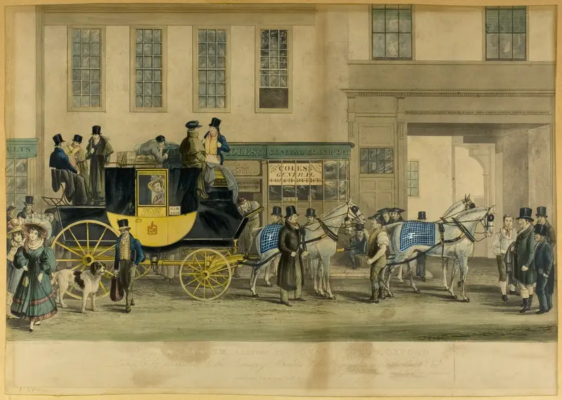 The Blenheim, Leaving the Star Hotel, Oxford Wall Art by William Havell - High-Resolution Digital Print