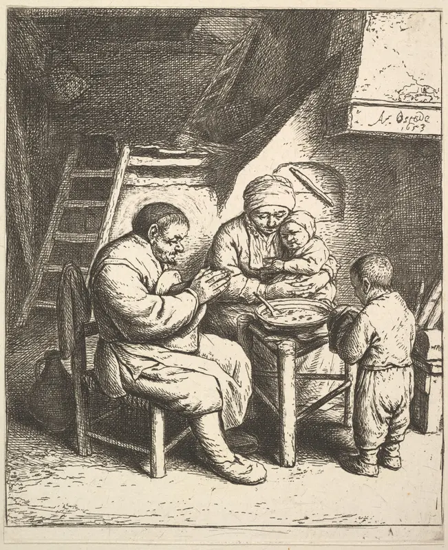 The Blessing Wall Art by Adriaen van Ostade - High-Resolution Digital Print