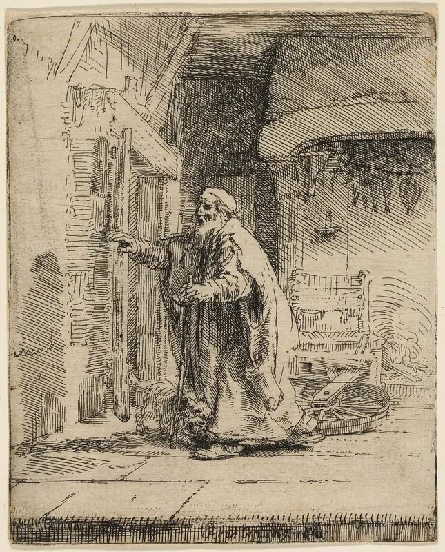 The Blindness of Tobit: The Larger Plate Wall Art by Rembrandt van Rijn - High-Resolution Digital Print