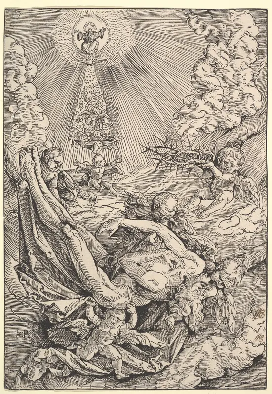 The Body of Christ Carried by Angels towards Heaven Wall Art by Hans Baldung (called Hans Baldung Grien) - High-Resolution Digital Print