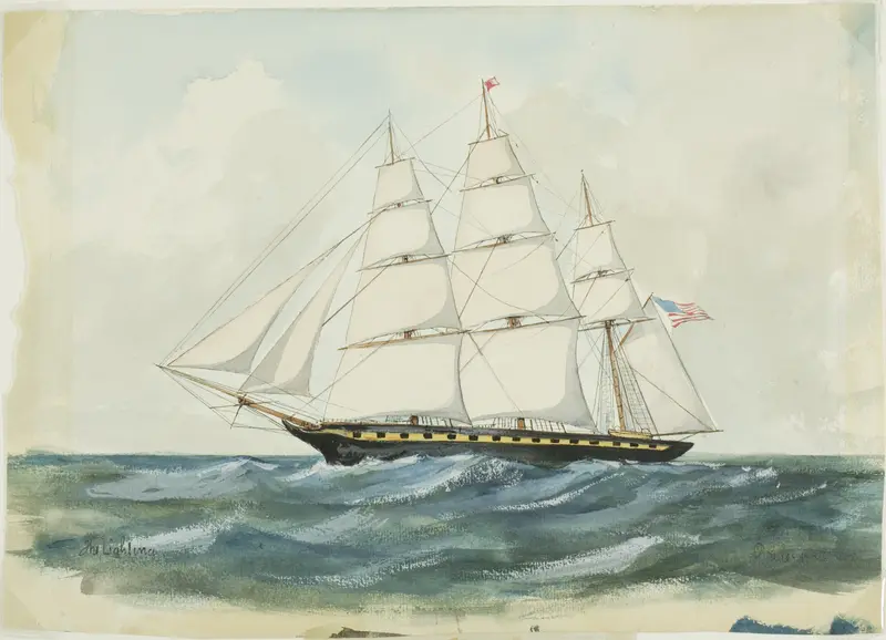 The Boston Clipper, Lightning Wall Art by P. Giles - High-Resolution Digital Print