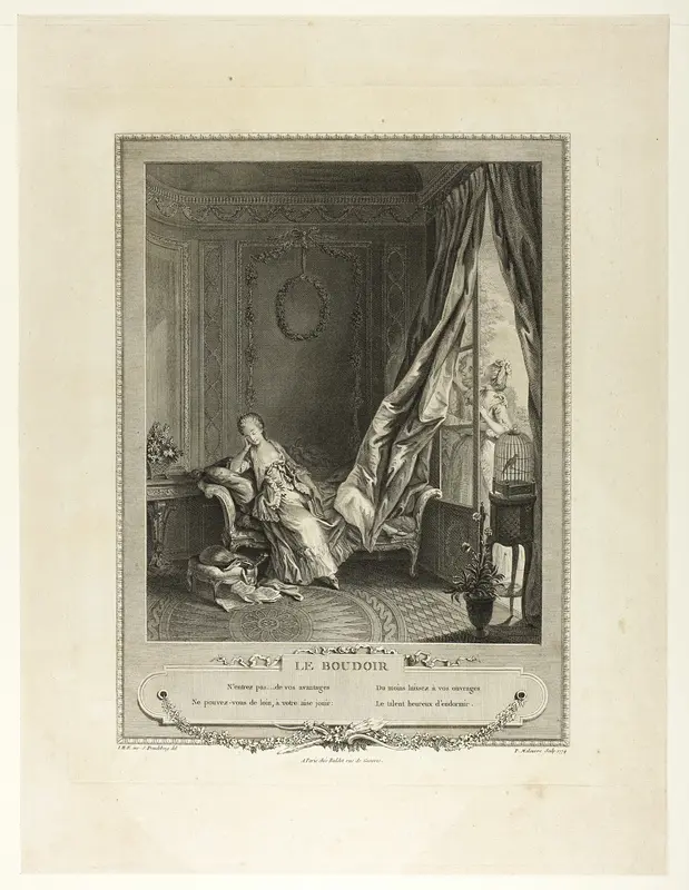 The Boudoir, from Monument du Costume Physique et Moral de la fin du Dix-huitième siècle Wall Art by Pierre Maleuvre - High-Resolution Digital Print
