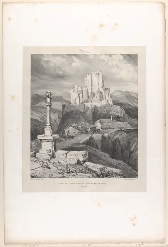 The Bouzols Castle Ruins Near Puy en Delay Wall Art by Eugène Isabey - High-Resolution Digital Print