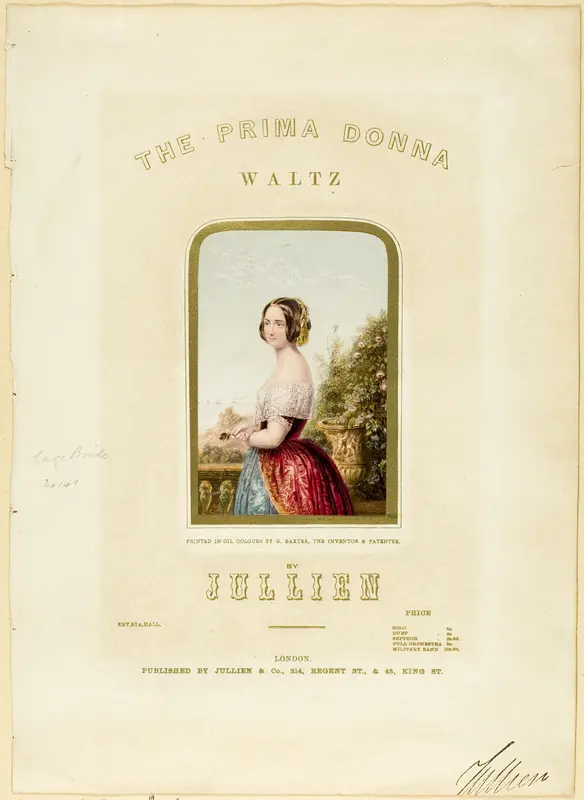 The Bride, cover for The Prima Donna Waltz sheet music Wall Art by George Baxter - High-Resolution Digital Print