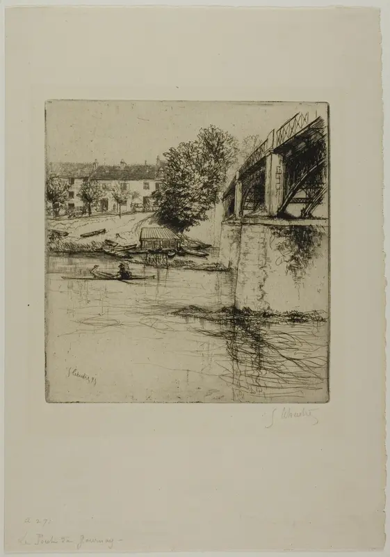 The Bridge at Fournay, from the Side Wall Art by Gustave Leheutre - High-Resolution Digital Print