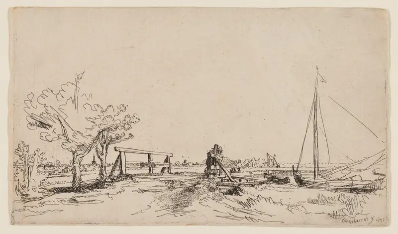 The Bridge at Klein Kostverloren on the Amstel Wall Art by Rembrandt van Rijn - High-Resolution Digital Print