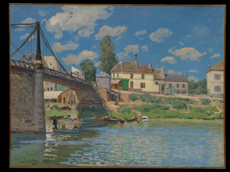 The Bridge at Villeneuve-la-Garenne Wall Art by Alfred Sisley - High-Resolution Digital Print