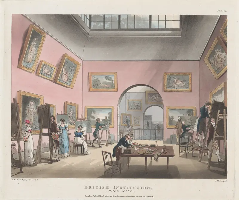The British Institution, Pall Mall Wall Art by Thomas Rowlandson - High-Resolution Digital Print