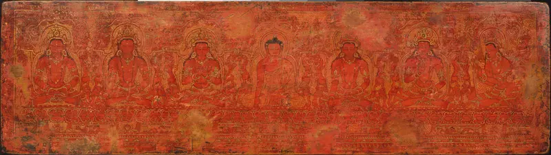 The Buddha Shakyamuni, Five Past Buddhas, and Maitreya Wall Art by Unknown - High-Resolution Digital Print