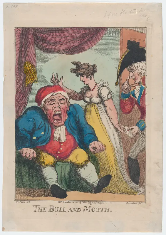 The Bull and Mouth Wall Art by Thomas Rowlandson - High-Resolution Digital Print