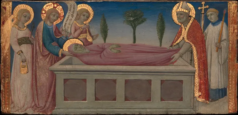 The Burial of Saint Martha Wall Art by Sano di Pietro (Ansano di Pietro di Mencio) - High-Resolution Digital Print