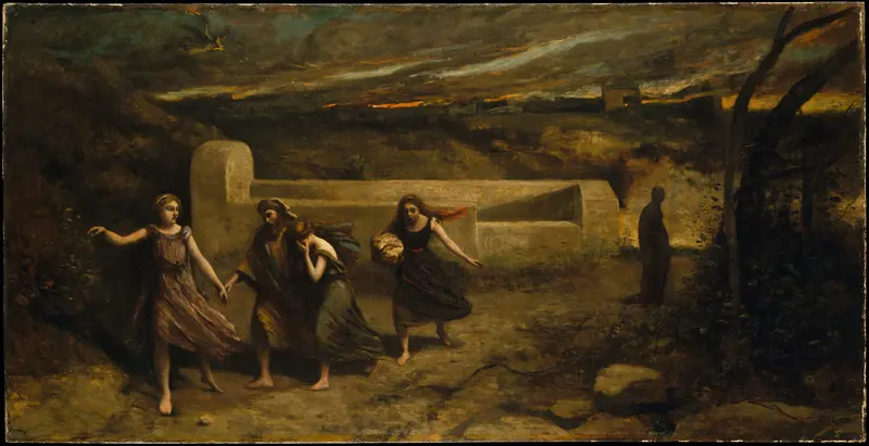 The Burning of Sodom (formerly "The Destruction of Sodom") Wall Art by Camille Corot - High-Resolution Digital Print
