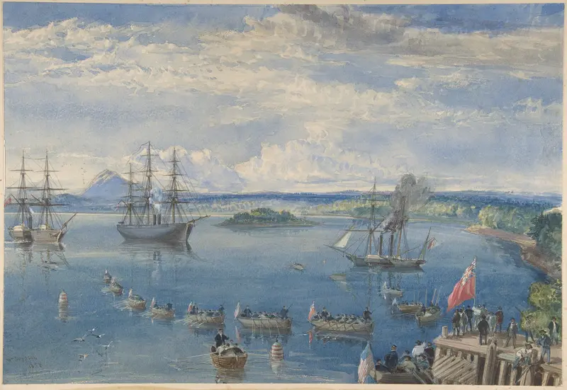 The Cable Fleet Leaving Ireland, July 1858 Wall Art by Robert Charles Dudley - High-Resolution Digital Print
