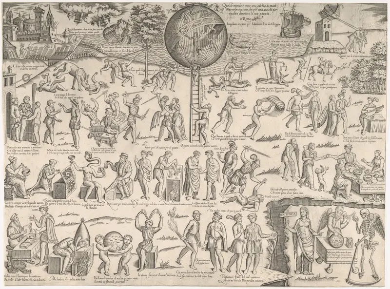 The Cage of Fools (La gabbia de' matti) Wall Art by Sebastiano di Re - High-Resolution Digital Print