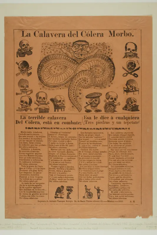 The Calavera of Cholera Wall Art by José Guadalupe Posada - High-Resolution Digital Print
