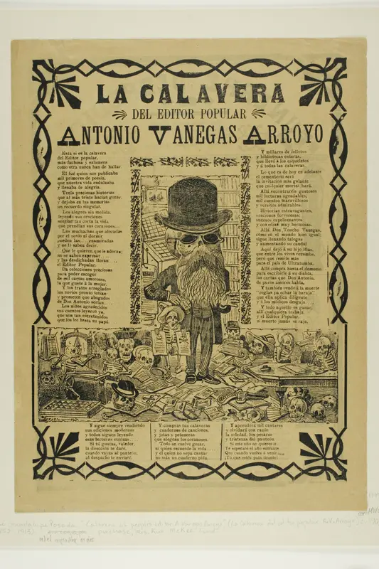 The Calavera of the Peoples' Editor Antonio Vanegas Arroyo Wall Art by José Guadalupe Posada - High-Resolution Digital Print
