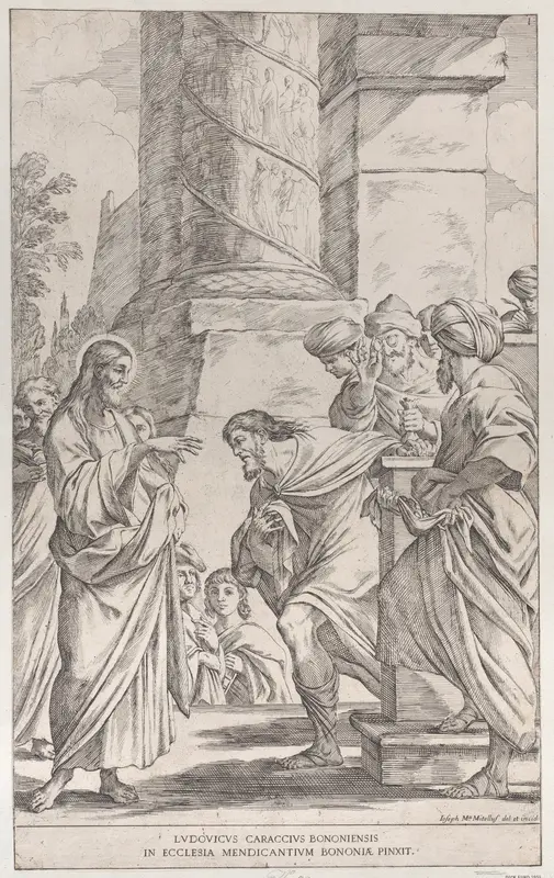 The Calling of Saint Matthew, plate 1 from "Bononiensium Pictorum Celebrioris..." Wall Art by Giuseppe Maria Mitelli - High-Resolution Digital Print