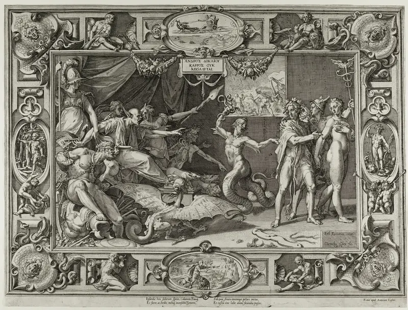 The Calumny of Apelles Wall Art by Cornelis Cort - High-Resolution Digital Print