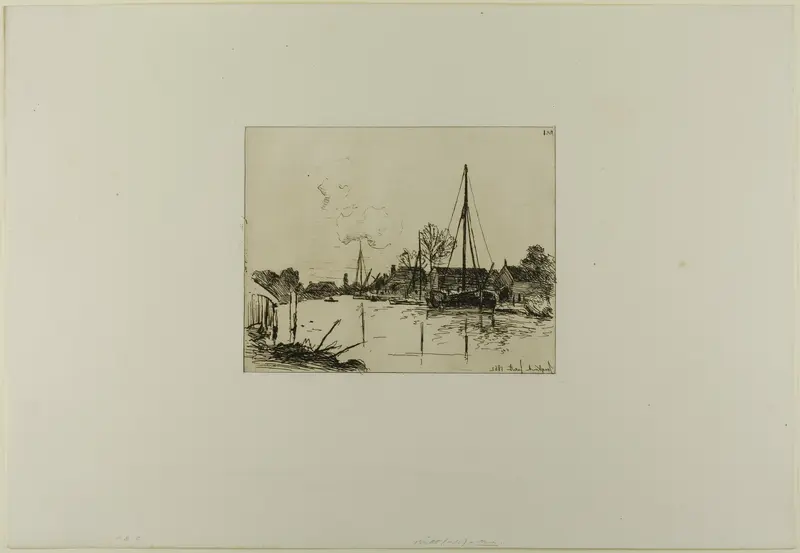 The Canal, from Cahier de six eaux-fortes, vues de Hollande Wall Art by Johan Barthold Jongkind - High-Resolution Digital Print