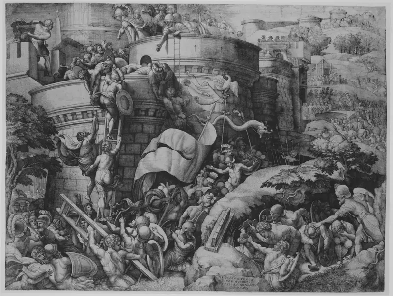 The Capture of Carthagena by Scipio and His Troops Wall Art by Georg Pencz - High-Resolution Digital Print