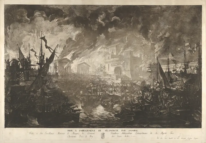 The Capture of Selinus by Hannibal Wall Art by Louis Jean Desprez - High-Resolution Digital Print