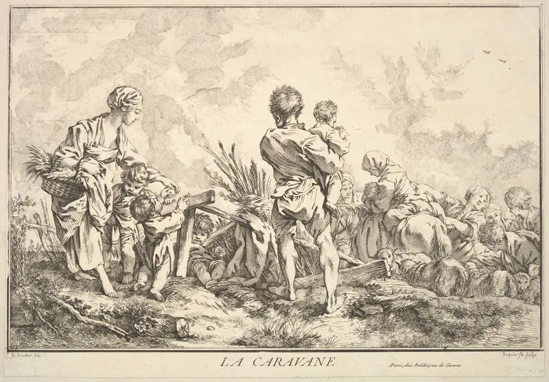The Caravan Wall Art by Jacques Gabriel Huquier - High-Resolution Digital Print