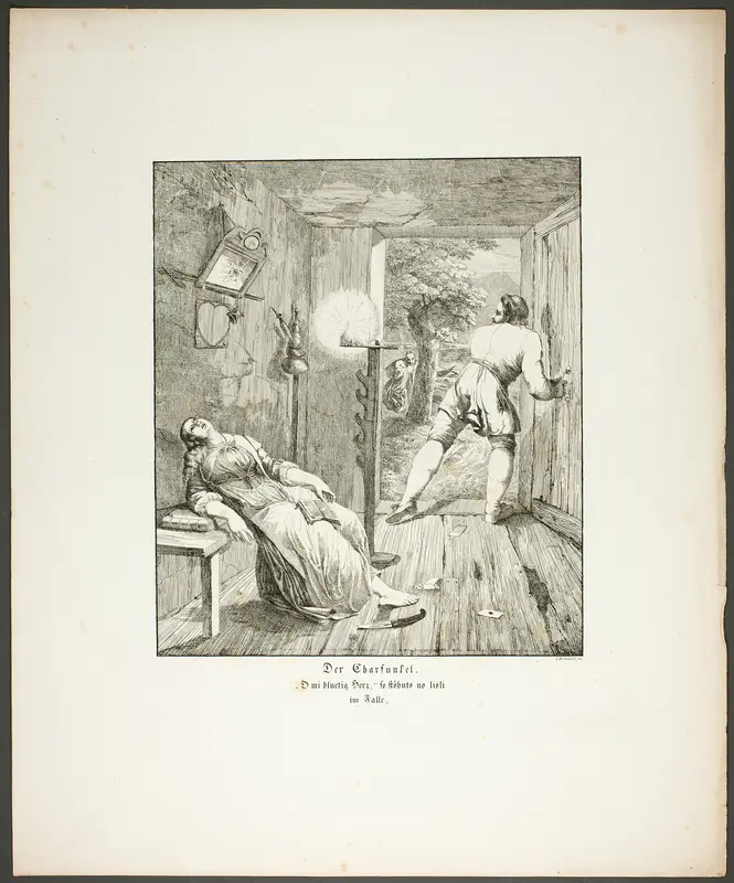The Carbuncle (Der Karfunkel), plate three from the series Poems in the Dialect of the Upper Rhine Region (Zehn Blätter Zu Hebels Alemannischen Gedichten) Wall Art by Sophie Reinhard - High-Resolution Digital Print