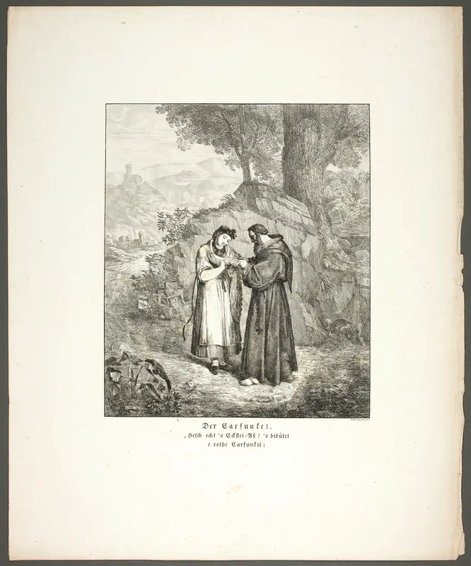 The Carbuncle (Der Karfunkle), plate one from the series Poems in the Dialect of the Upper Rhine Region (Zehn Blätter zu Hebels Alemannischen Gedichten) Wall Art by Sophie Reinhard - High-Resolution Digital Print