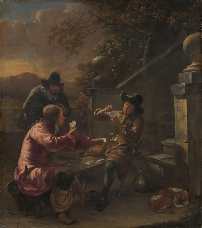 The card players Wall Art by Johannes Natus - High-Resolution Digital Print