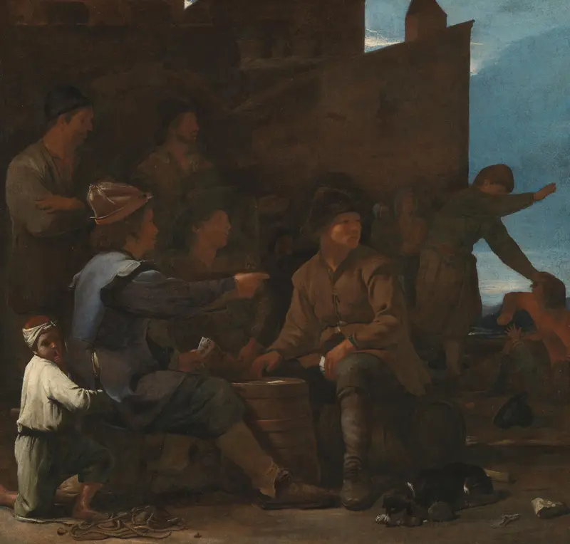 The Card Players Wall Art by Michael Sweerts - High-Resolution Digital Print