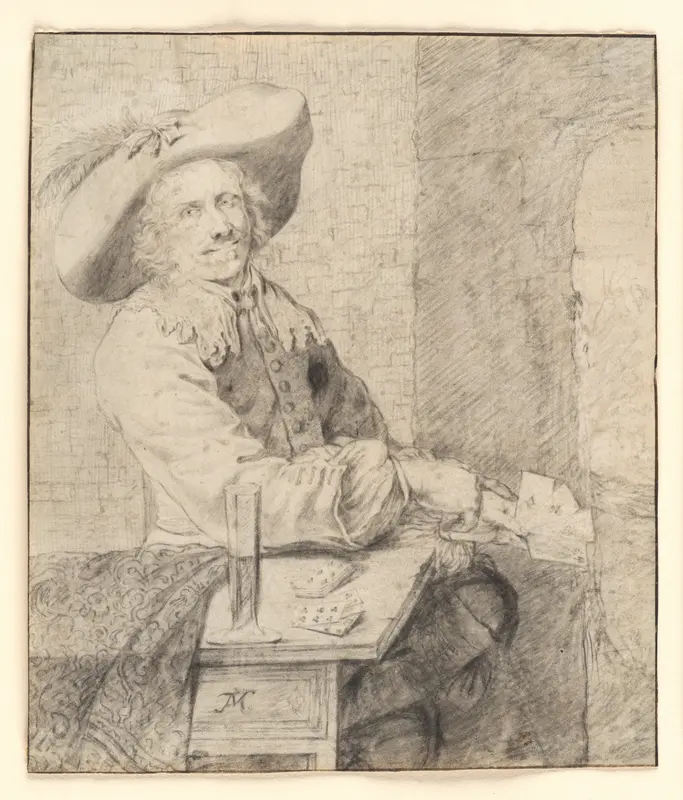 The Cardplayer Wall Art by Frans van Mieris the Elder - High-Resolution Digital Print