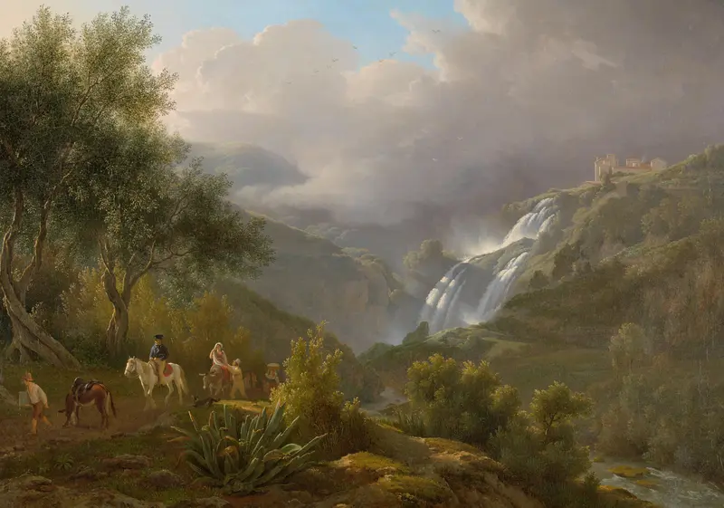 The Cascades at Tivoli, with a Storm Approaching Wall Art by Abraham Teerlink - High-Resolution Digital Print