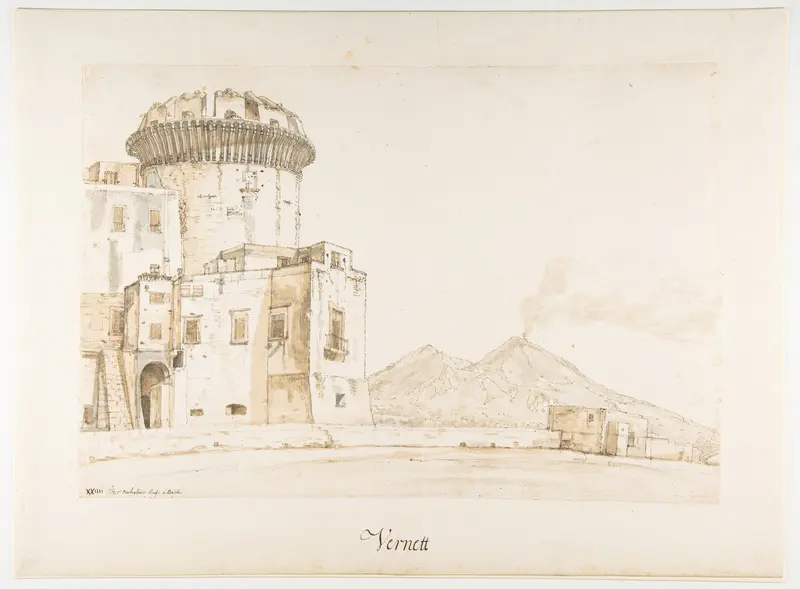 The Castel Nuovo in Naples, with a View of Mount Vesuvius Wall Art by Joseph Vernet - High-Resolution Digital Print