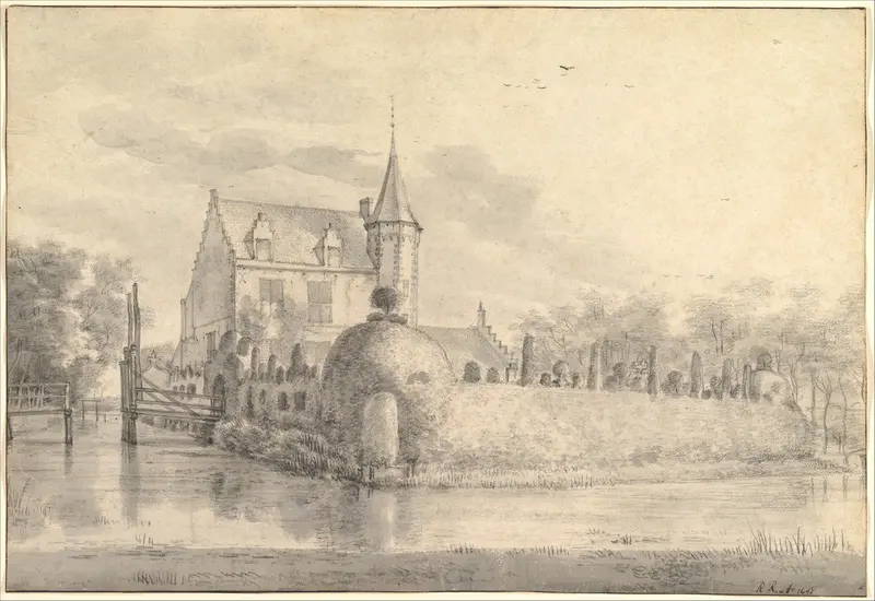 The Castle Meerdevoort, near Dordrecht Wall Art by Roelant Roghman - High-Resolution Digital Print