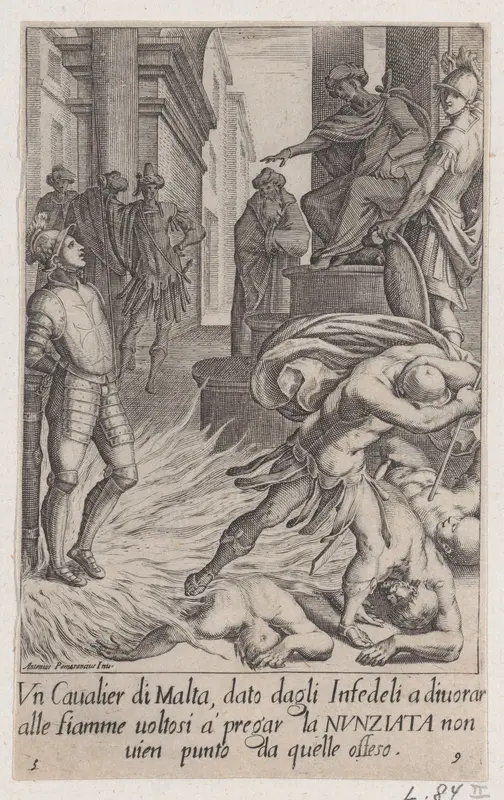 The Cavalier of Malta, from Scelta d'Alcuni Miracoli e Grazie della Santissima Nunziata di Firenze (Selection of Some Miracles and Graces that Occurred in the Church of the Annunziata in Florence) Wall Art by Jacques Callot - High-Resolution Digital Print