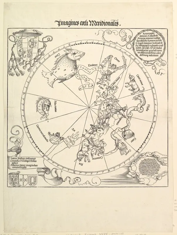 The Celestial Globe-Southern Hemisphere Wall Art by Albrecht Dürer - High-Resolution Digital Print