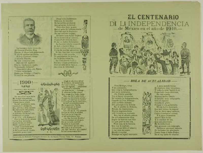 The Centennial of Mexico's Independence in the Year 1910 Wall Art by José Guadalupe Posada - High-Resolution Digital Print